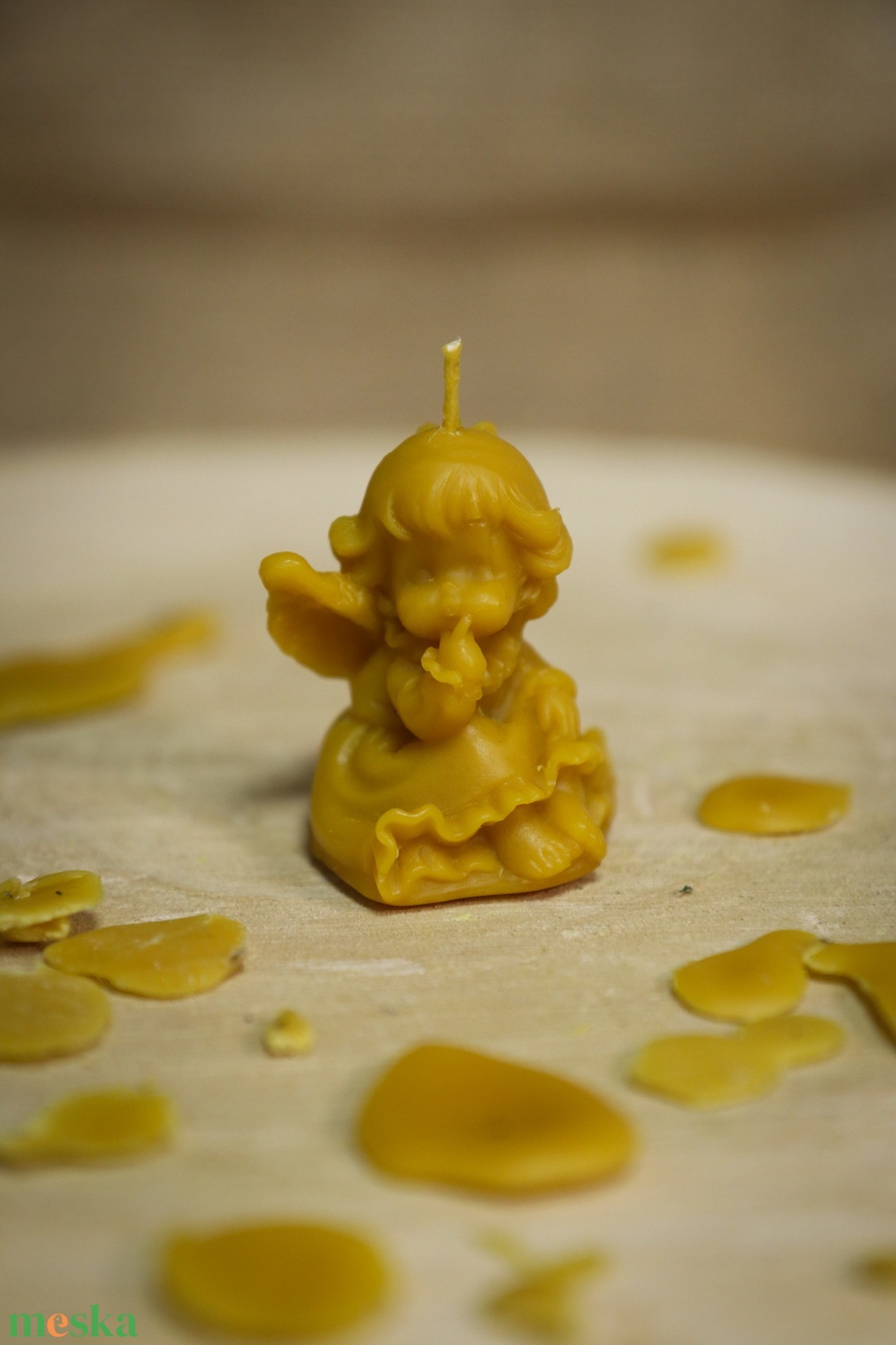 Méhviasz gyertya ülő angyalka - otthon & életmód - gyertya, illat, aroma - gyertya - Meska.hu