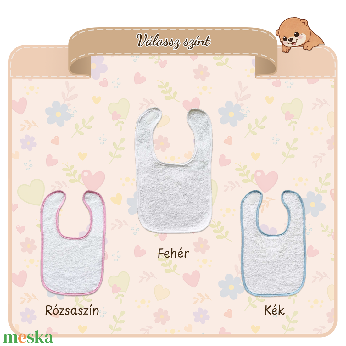 Névre szóló hímzett baba frottír előke � személyre szabható babakendő, egyedi ajándék - baba - mama - szoptatási, etetési kellékek - partedli, előke - Meska.hu