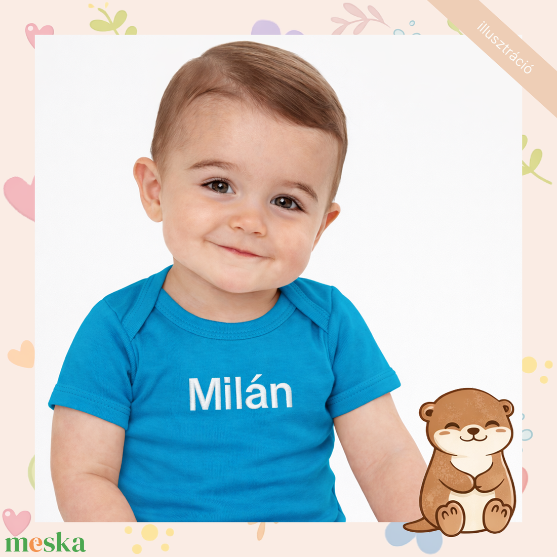 Névre szóló hímzett baba body � személyre szabható, puha pamut body fiúknak és lányoknak, egyedi ajándék - baba - mama - babaruházat - baba body - Meska.hu