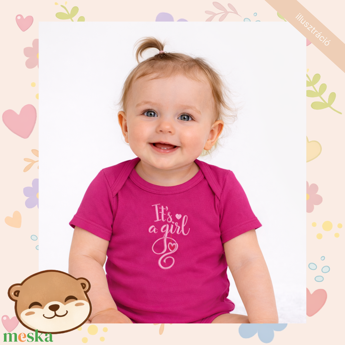 Kislányos feliratos hímzett baba body � személyre szabható, puha pamut body lányoknak, egyedi ajándék - baba - mama - babaruházat - baba body - Meska.hu