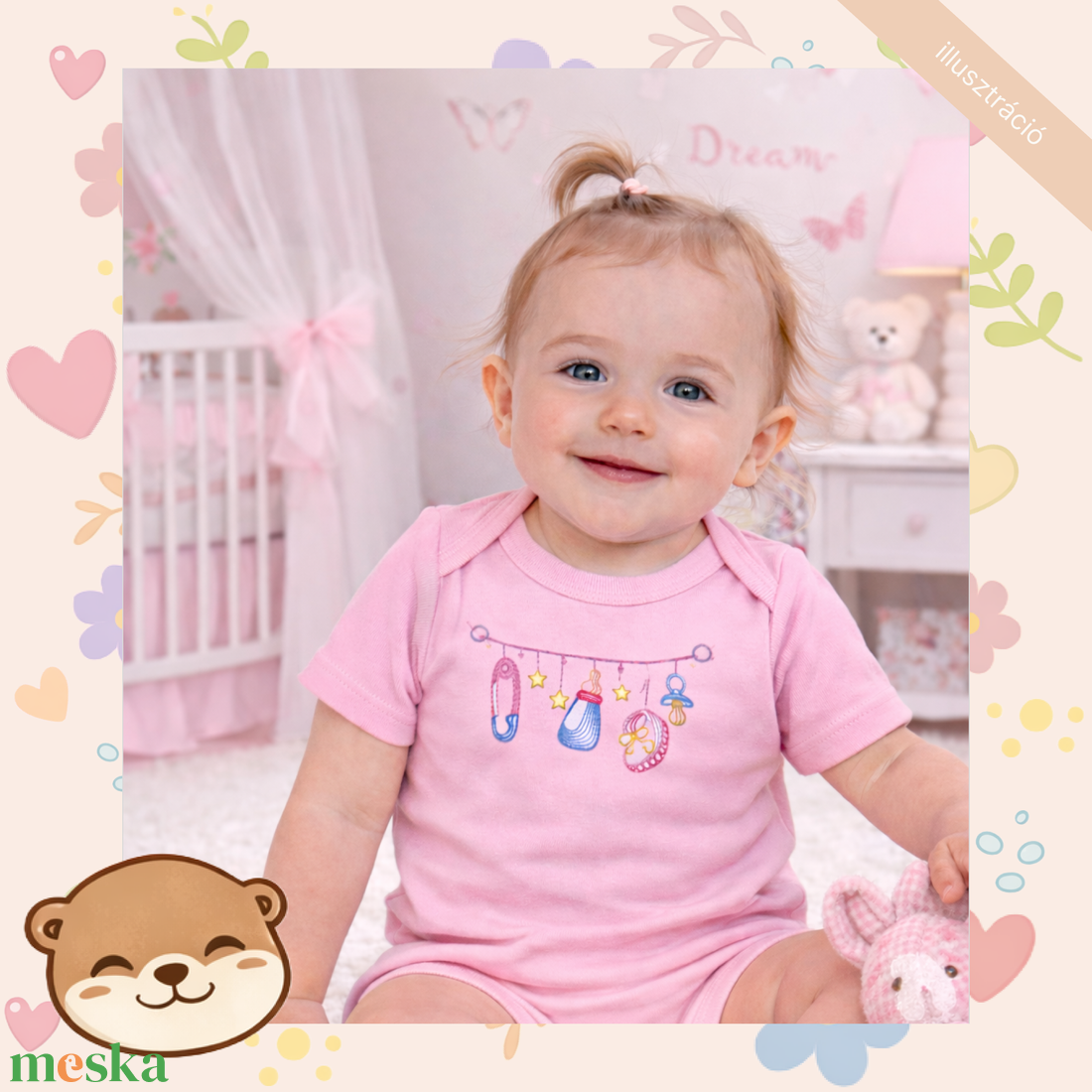 Cuki mintás hímzett baba body � személyre szabható, puha pamut body fiúknak és lányoknak, egyedi ajándék - baba - mama - babaruházat - baba body - Meska.hu
