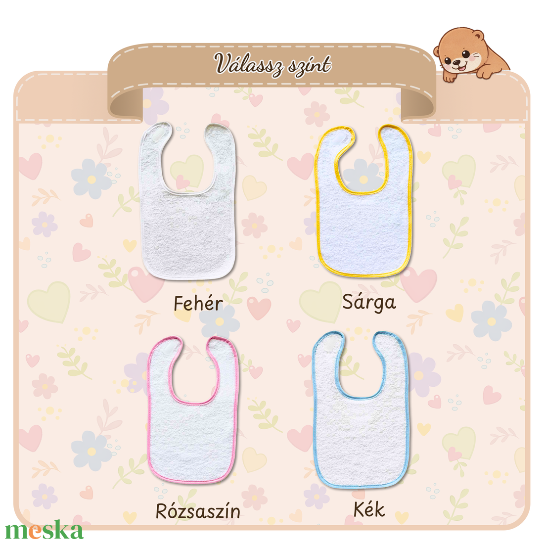 Névre szóló hímzett baba frottír előke � személyre szabható babakendő, egyedi ajándék - baba - mama - szoptatási, etetési kellékek - partedli, előke - Meska.hu