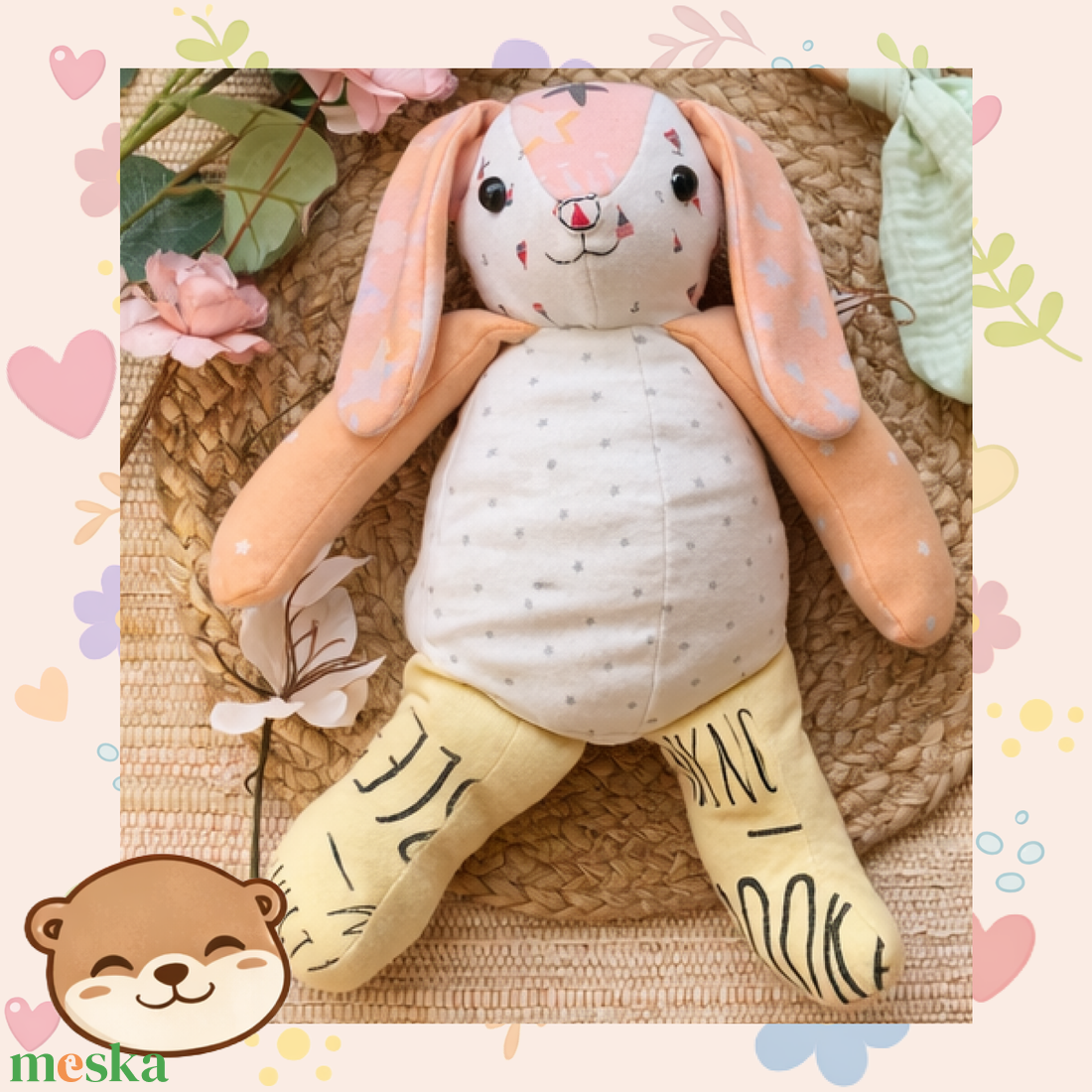 Emlékőrző nyuszi saját baba ruhákból, egyedi ajándék - játék & sport - plüssállat & játékfigura - nyuszi - Meska.hu