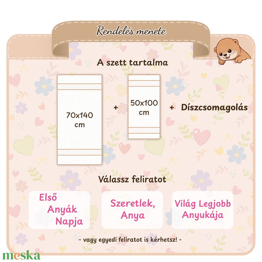 Anyák napi hímzett törölköző szett � választható felirattal, ivory prémium törölközők, minőségi ajándék Anyák napjára - otthon & életmód - fürdőszoba - törölköző - Meska.hu