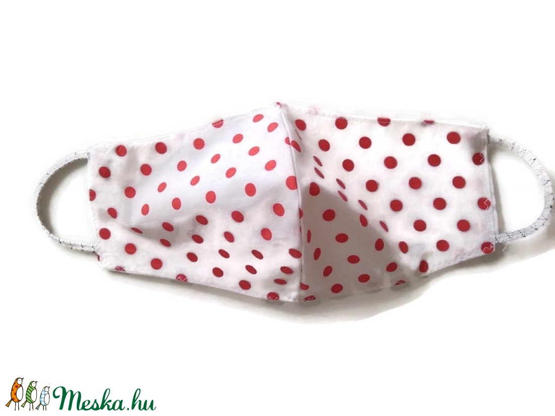 Pöttyös az igazi, főzhető pamut textil 2 rétegű arc maszk -  - Meska.hu