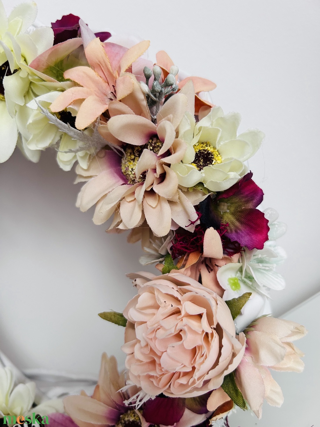 Virágos ajtó dekoráció, kopogtató tavaszi nyári édes otthon - otthon & életmód - dekoráció - ajtó- és ablak dekoráció - ajtódísz & kopogtató - Meska.hu