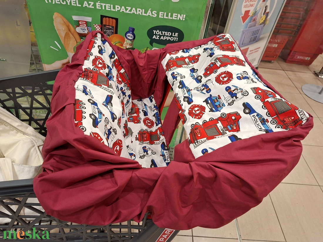 Rendőrautós/tűzoltós bevásárlókocsi huzat - Bevásárló kocsihuzat - játék & sport - 3 éves kor alattiaknak - bevásárlókocsi huzat - Meska.hu