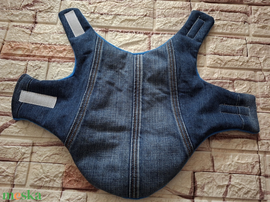 Egyedi, bélelt, farmer kutyaruha, kutyakabát XS - otthon & életmód - kisállatoknak - kutyáknak - kutya ruházat - Meska.hu