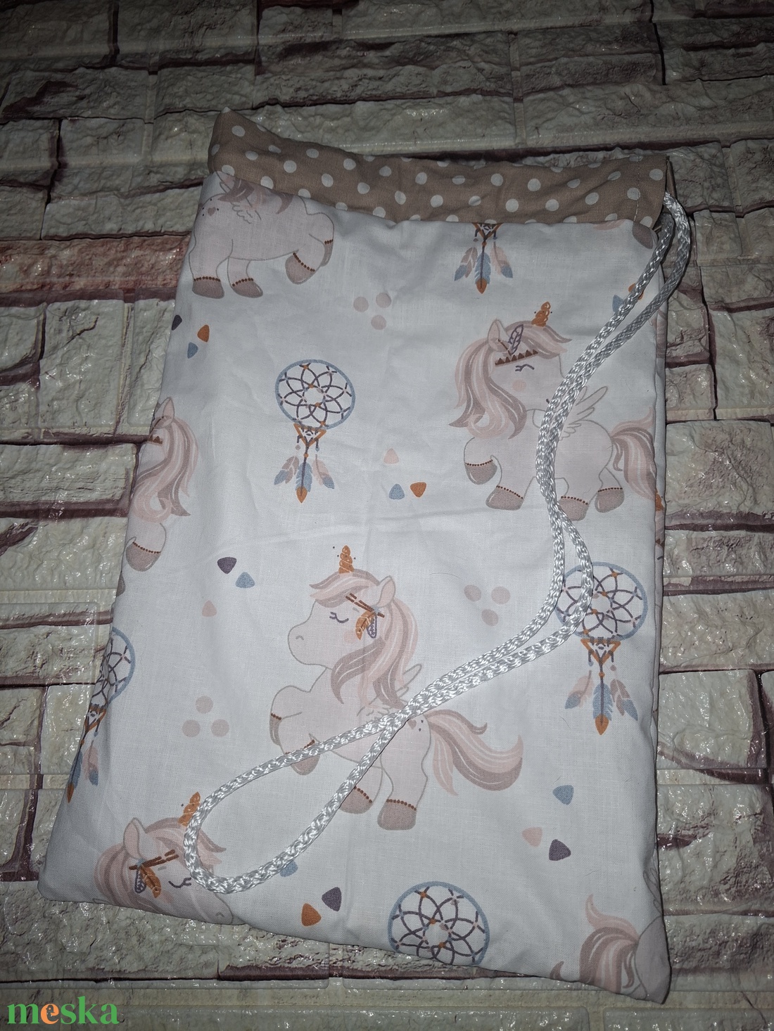 Nagyméretű, unikornisos uzsonnás tasak - táska & tok - uzsonna- & ebéd tartó - szendvics csomagoló - Meska.hu