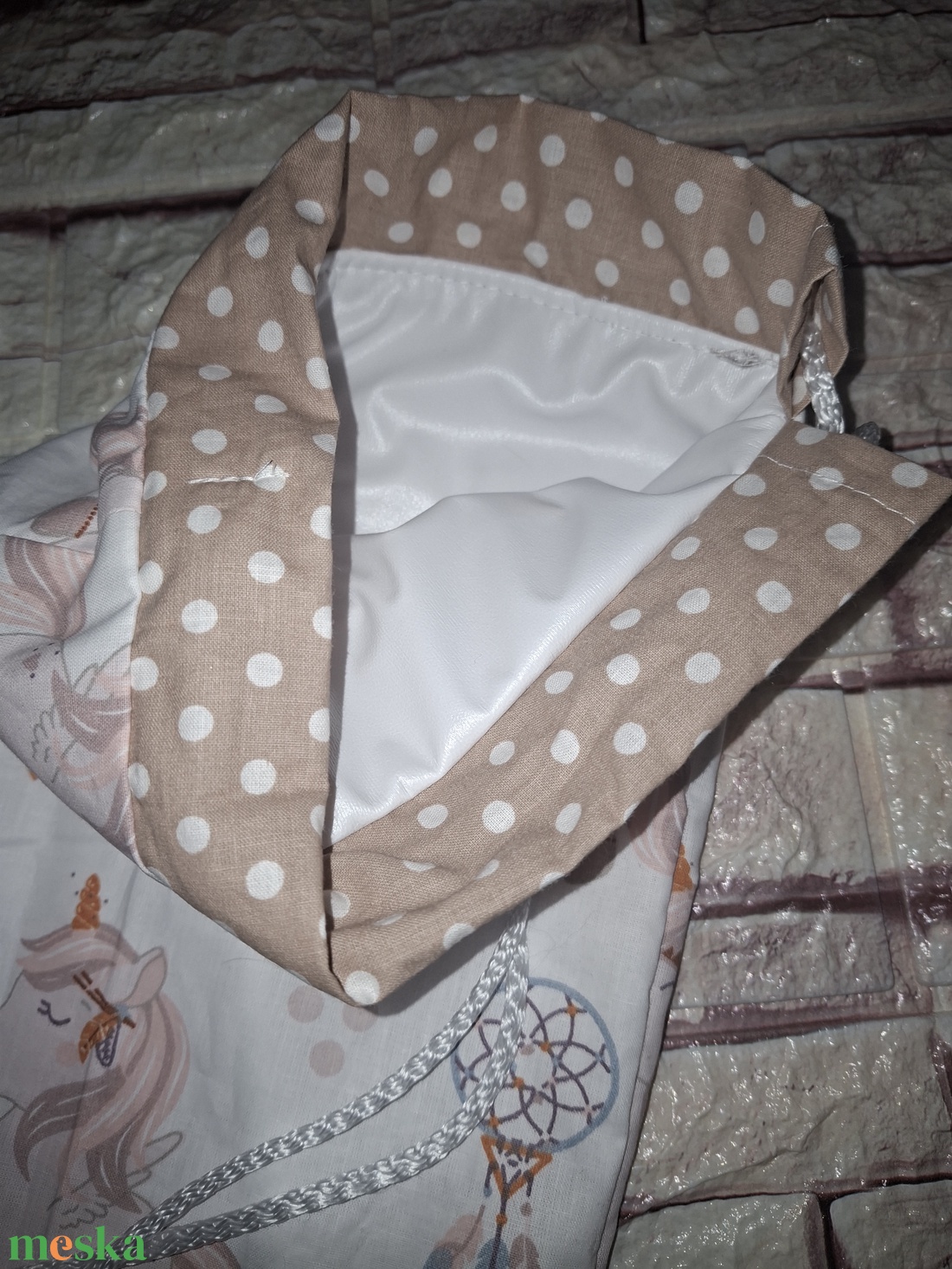 Nagyméretű, unikornisos uzsonnás tasak - táska & tok - uzsonna- & ebéd tartó - szendvics csomagoló - Meska.hu