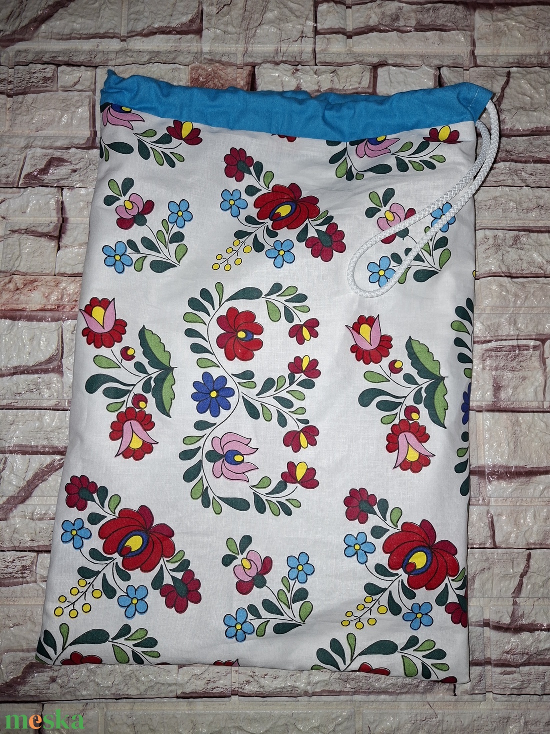 Kalocsai mintás kenyeres zsák - táska & tok - uzsonna- & ebéd tartó - szendvics csomagoló - Meska.hu