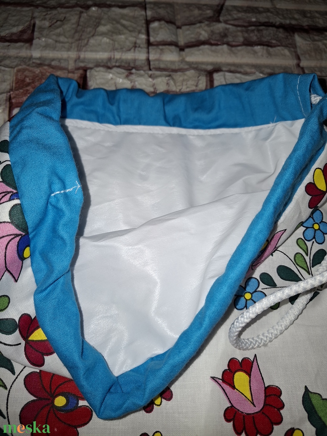 Kalocsai mintás kenyeres zsák - táska & tok - uzsonna- & ebéd tartó - szendvics csomagoló - Meska.hu