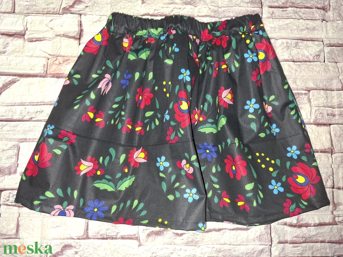 Kalocsai mintás szoknya 35 cm - Pörgős néptánc szoknya - ruha & divat - női ruha - szoknya - Meska.hu