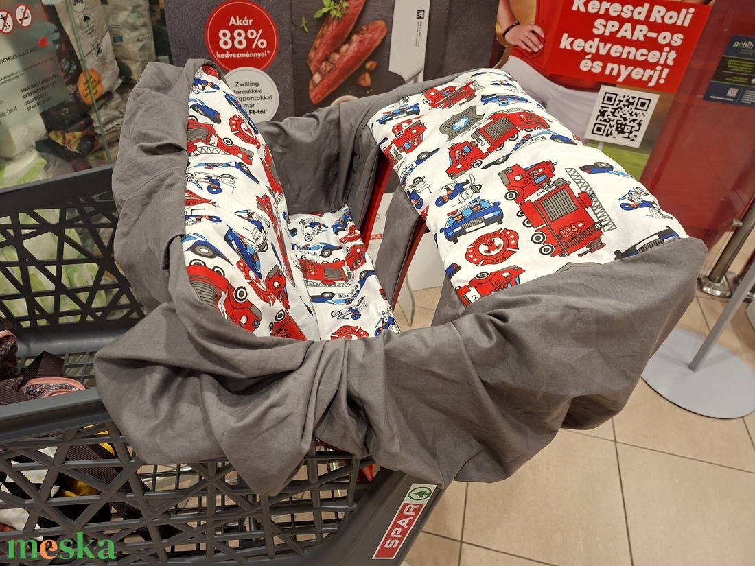 Tűzoltós bevásárlókocsi huzat - Bevásárló kocsihuzat - játék & sport - 3 éves kor alattiaknak - bevásárlókocsi huzat - Meska.hu