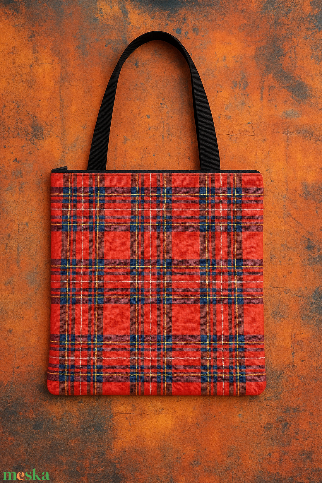 Cipzáros, bélelt, skót kockás bevásárló táska - táska & tok - bevásárlás & shopper táska - shopper, textiltáska, szatyor - Meska.hu