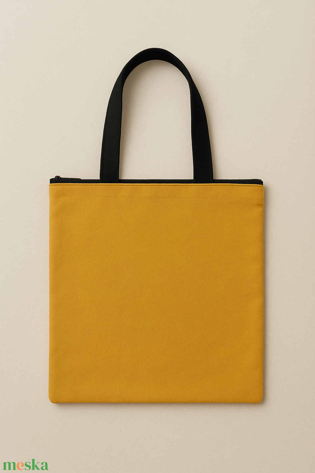 Cipzáros, bélelt, mustár színű bevásárló táska - táska & tok - bevásárlás & shopper táska - shopper, textiltáska, szatyor - Meska.hu