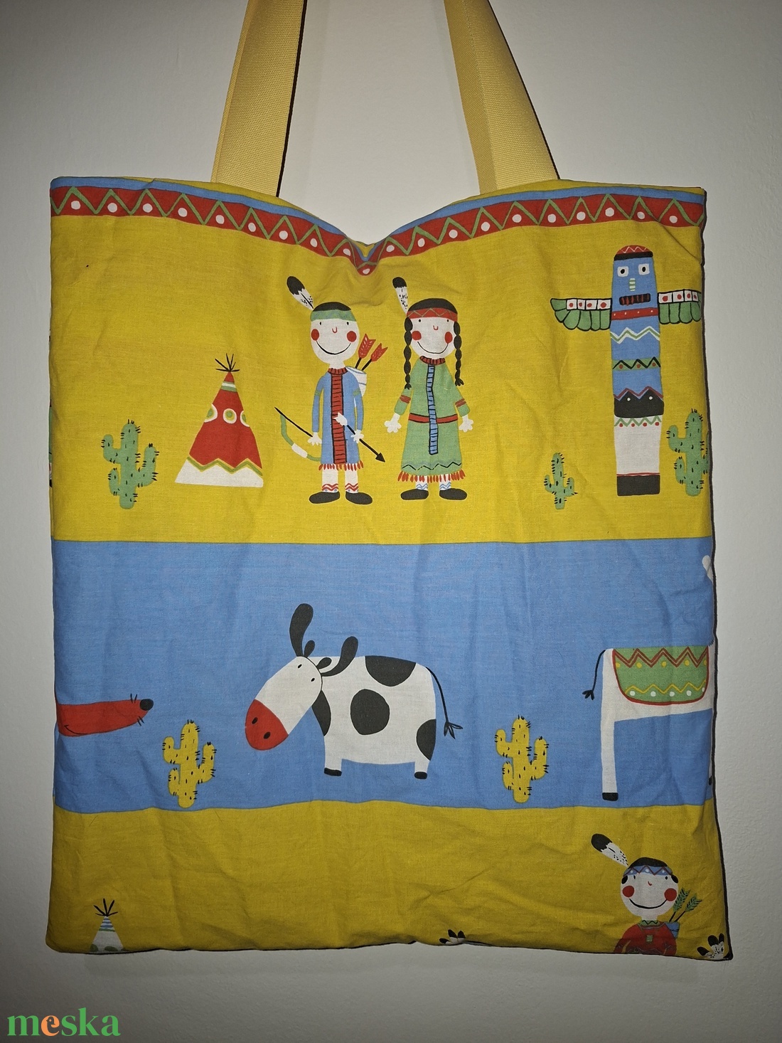 Navajo mintás, bélelt bevásárló táska - táska & tok - bevásárlás & shopper táska - shopper, textiltáska, szatyor - Meska.hu