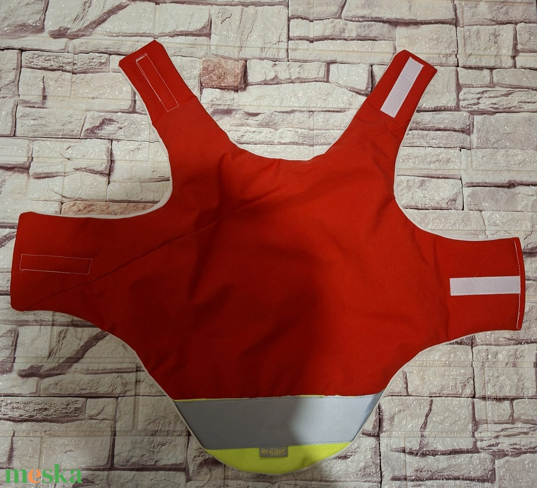 Vízálló, bélelt, láthatósági kutyakabát M-es - otthon & életmód - kisállatoknak - kutyáknak - kutya ruházat - Meska.hu