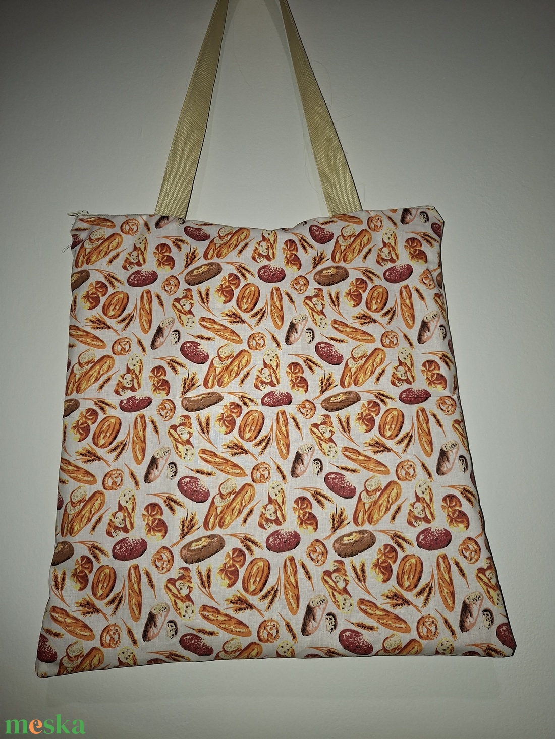 Cipzáros, bélelt bevásárló táska - táska & tok - bevásárlás & shopper táska - shopper, textiltáska, szatyor - Meska.hu