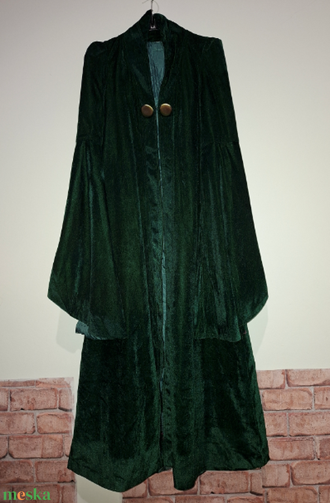 Hosszú, smaragdzöld színű női cosplay köpeny XS - ruha & divat - jelmez & álarc - jelmez - Meska.hu
