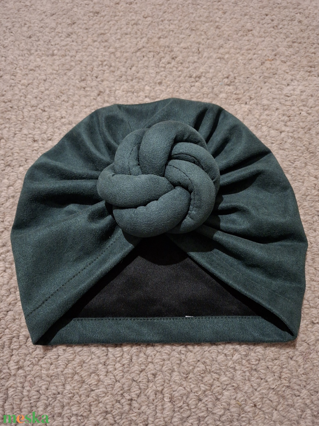 Sötétzöld színű női turbán - ruha & divat - sál, sapka, kendő - sapka - Meska.hu