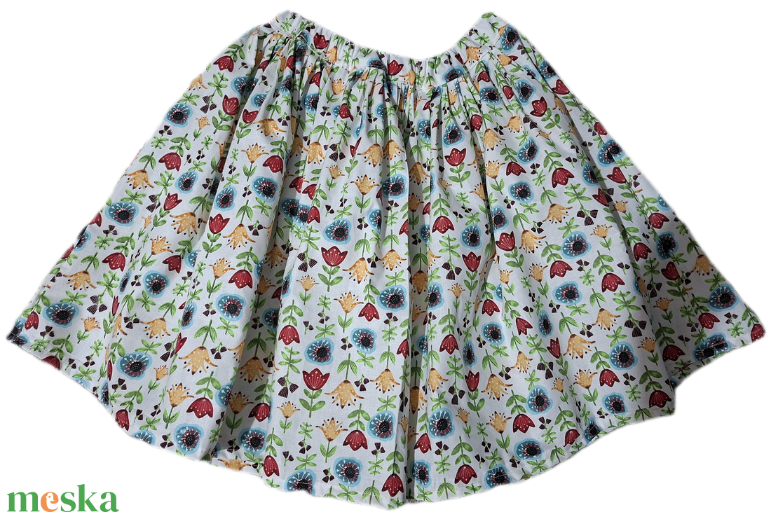 Rapport virágmintás néptánc szoknya 35 cm - Pörgős néptánc szoknya - ruha & divat - női ruha - szoknya - Meska.hu