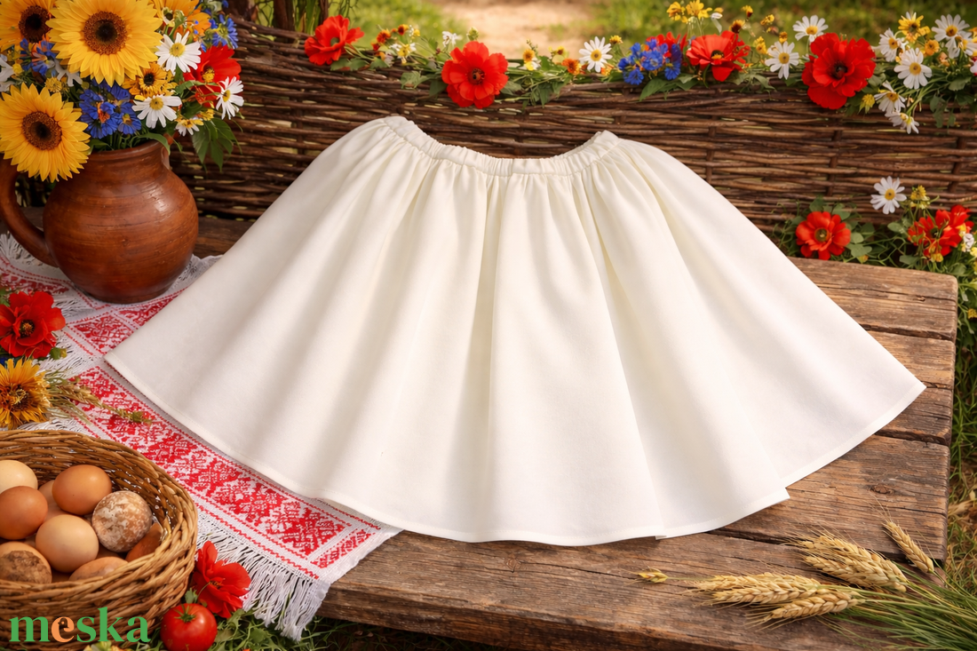 Extra pörgős néptánc szoknya 45 cm - ruha & divat - női ruha - szoknya - Meska.hu
