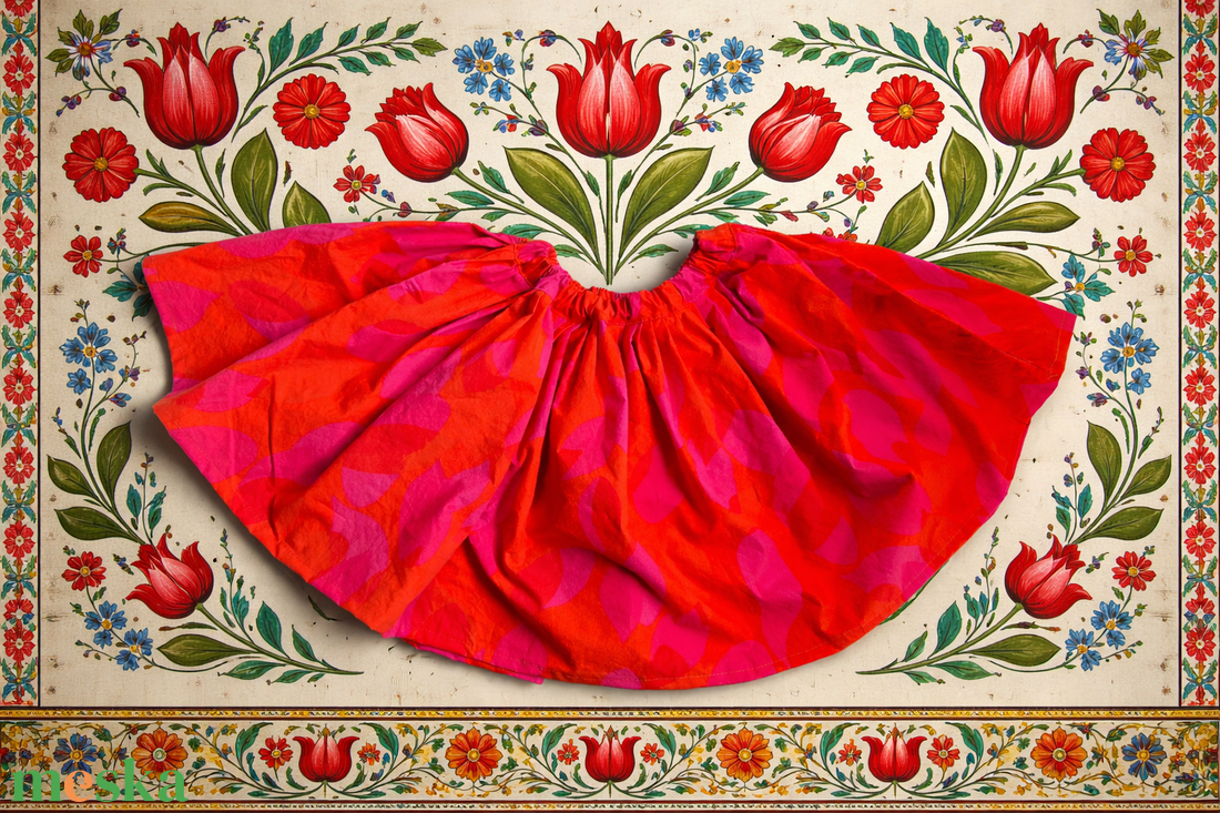 Pörgős néptánc szoknya 40 cm - ruha & divat - női ruha - szoknya - Meska.hu