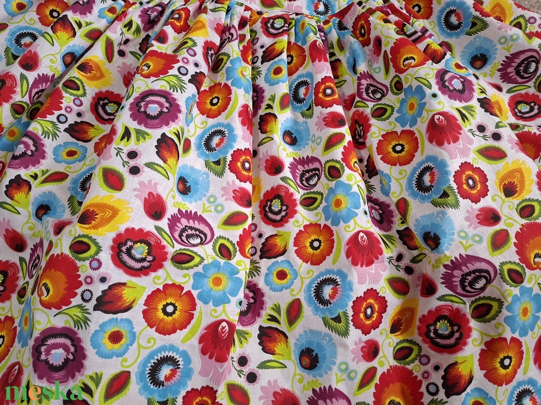 Virágmintás szoknya 50 cm - ruha & divat - női ruha - szoknya - Meska.hu