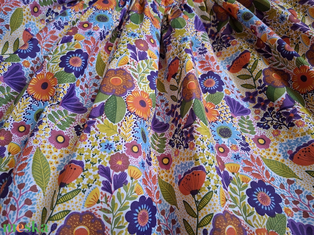 Virágmintás, pörgős néptánc szoknya 40 cm - ruha & divat - női ruha - szoknya - Meska.hu