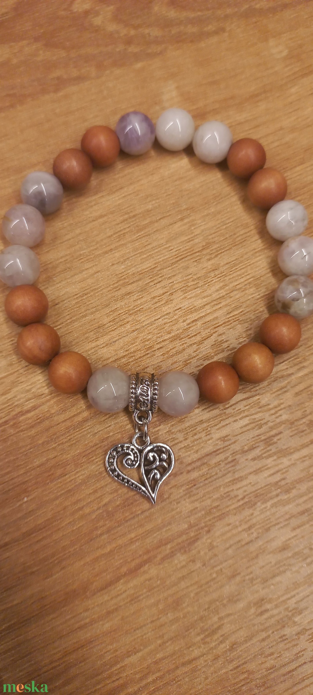 Ametiszt-Szantálfa  ásványkarkötő - ékszer - karkötő - ásványkarkötő - Meska.hu