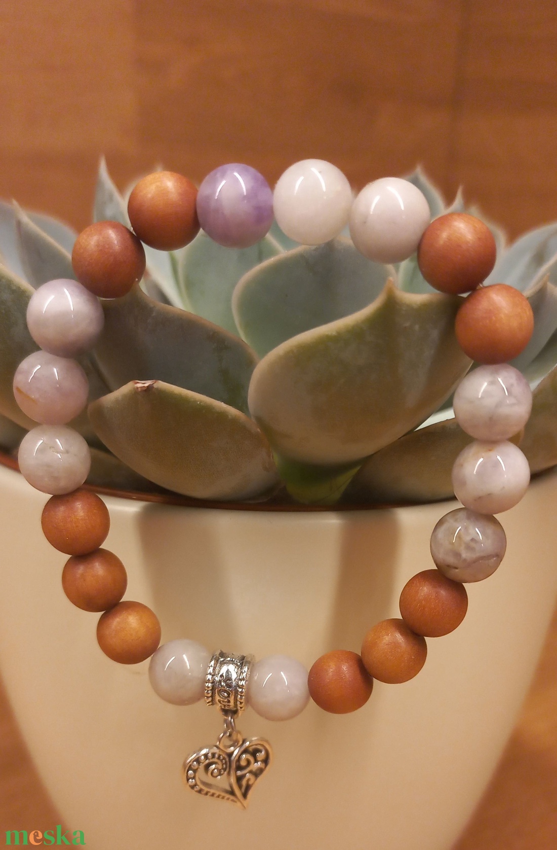 Ametiszt-Szantálfa  ásványkarkötő - ékszer - karkötő - ásványkarkötő - Meska.hu