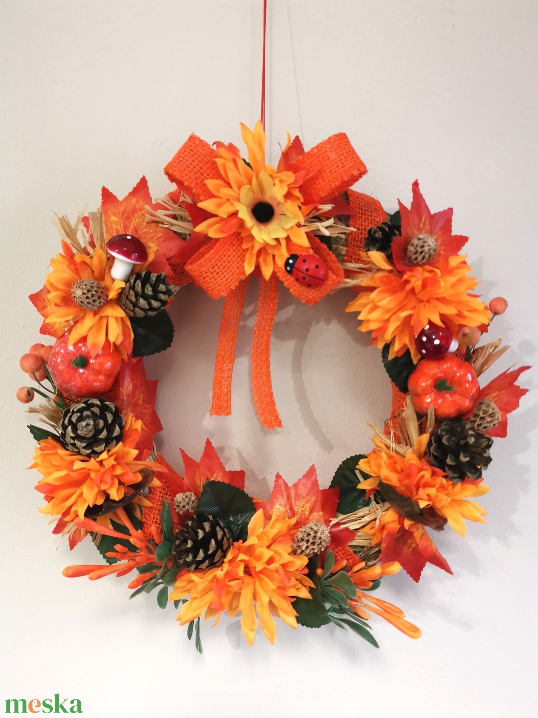 Őszi kopogtató - otthon & életmód - dekoráció - ajtó- és ablak dekoráció - ajtódísz & kopogtató - Meska.hu