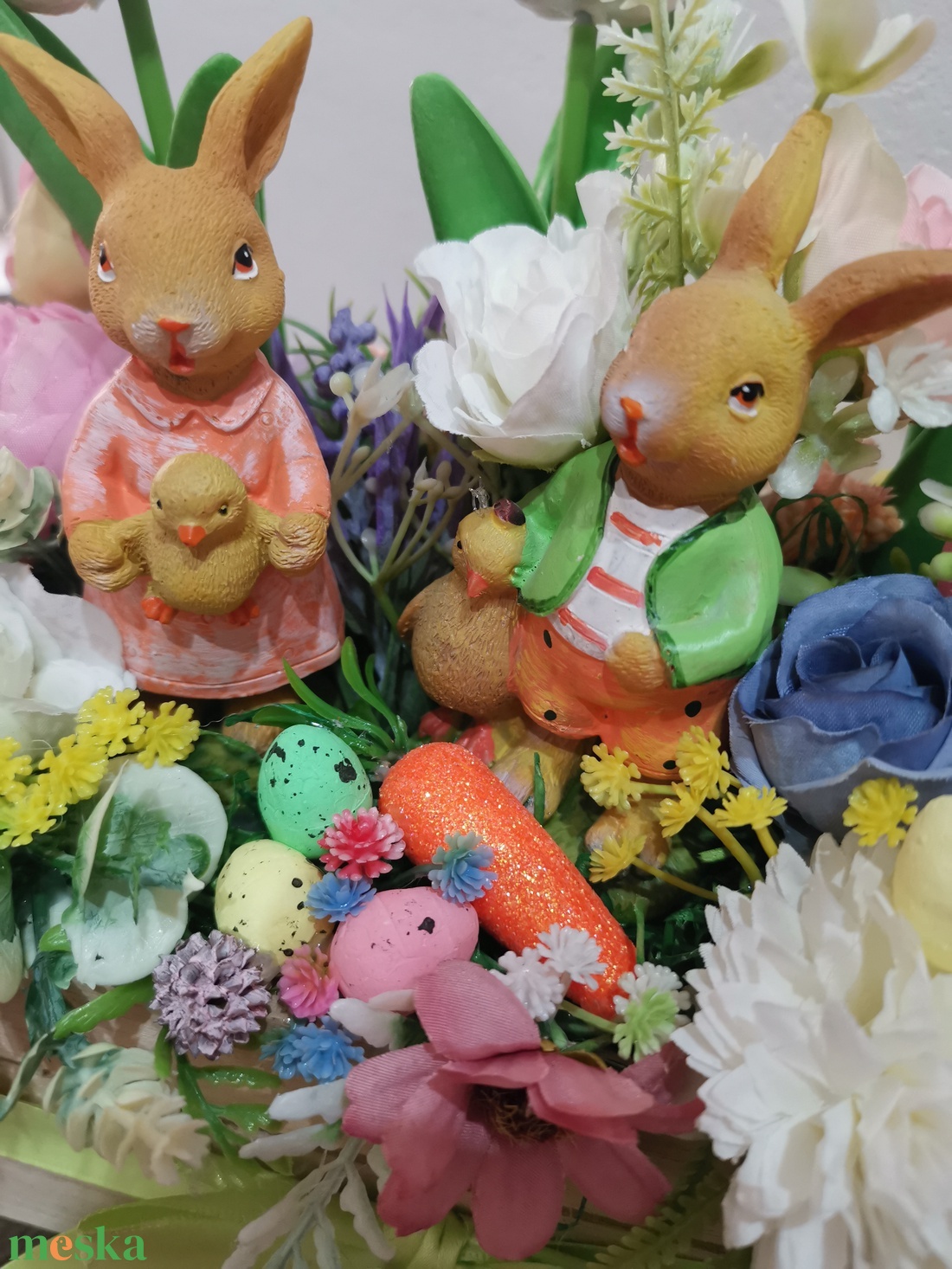 Húsvéti nyuszis asztali dísz - ünnepi díszek, dekorációk - húsvéti díszek és dekorációk - húsvéti asztaldíszek - Meska.hu