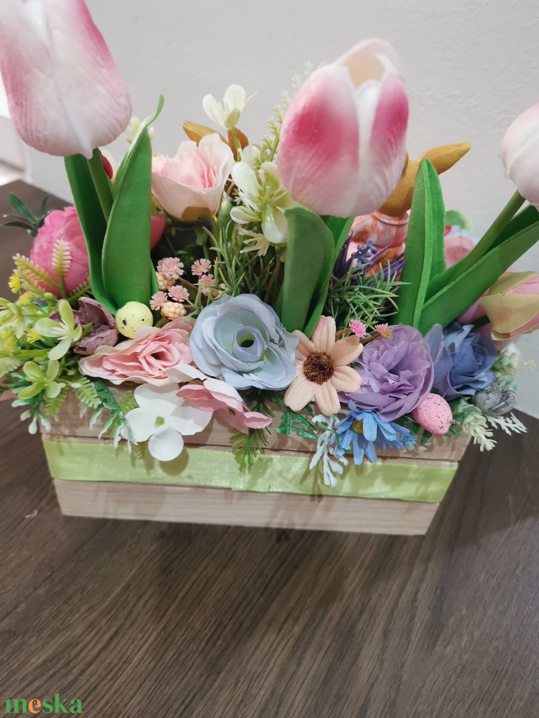 Húsvéti nyuszis asztali dísz - ünnepi díszek, dekorációk - húsvéti díszek és dekorációk - húsvéti asztaldíszek - Meska.hu