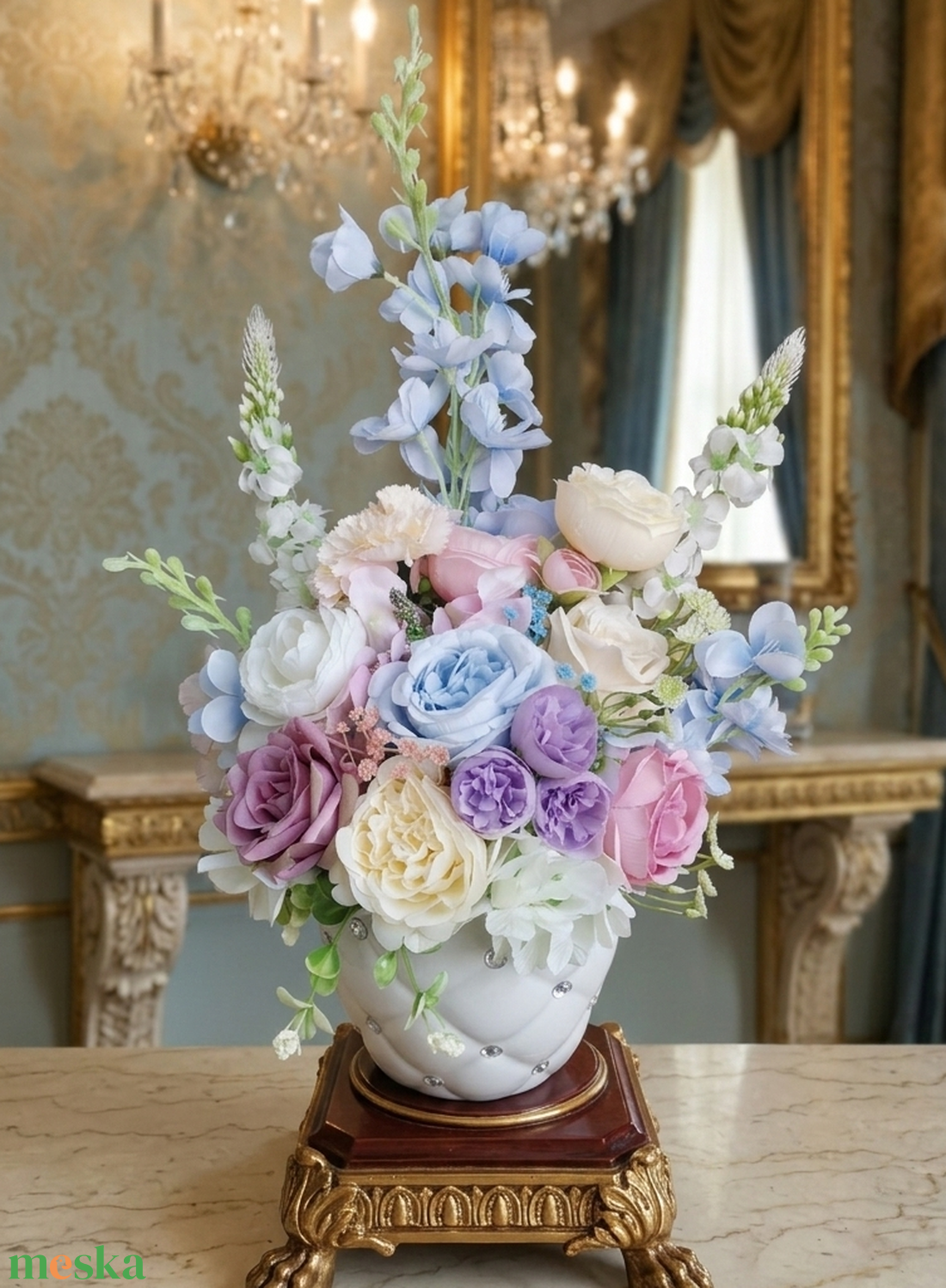 Bridgerton stílusú asztali dísz - otthon & életmód - dekoráció - asztal és polc dekoráció - asztaldísz - Meska.hu