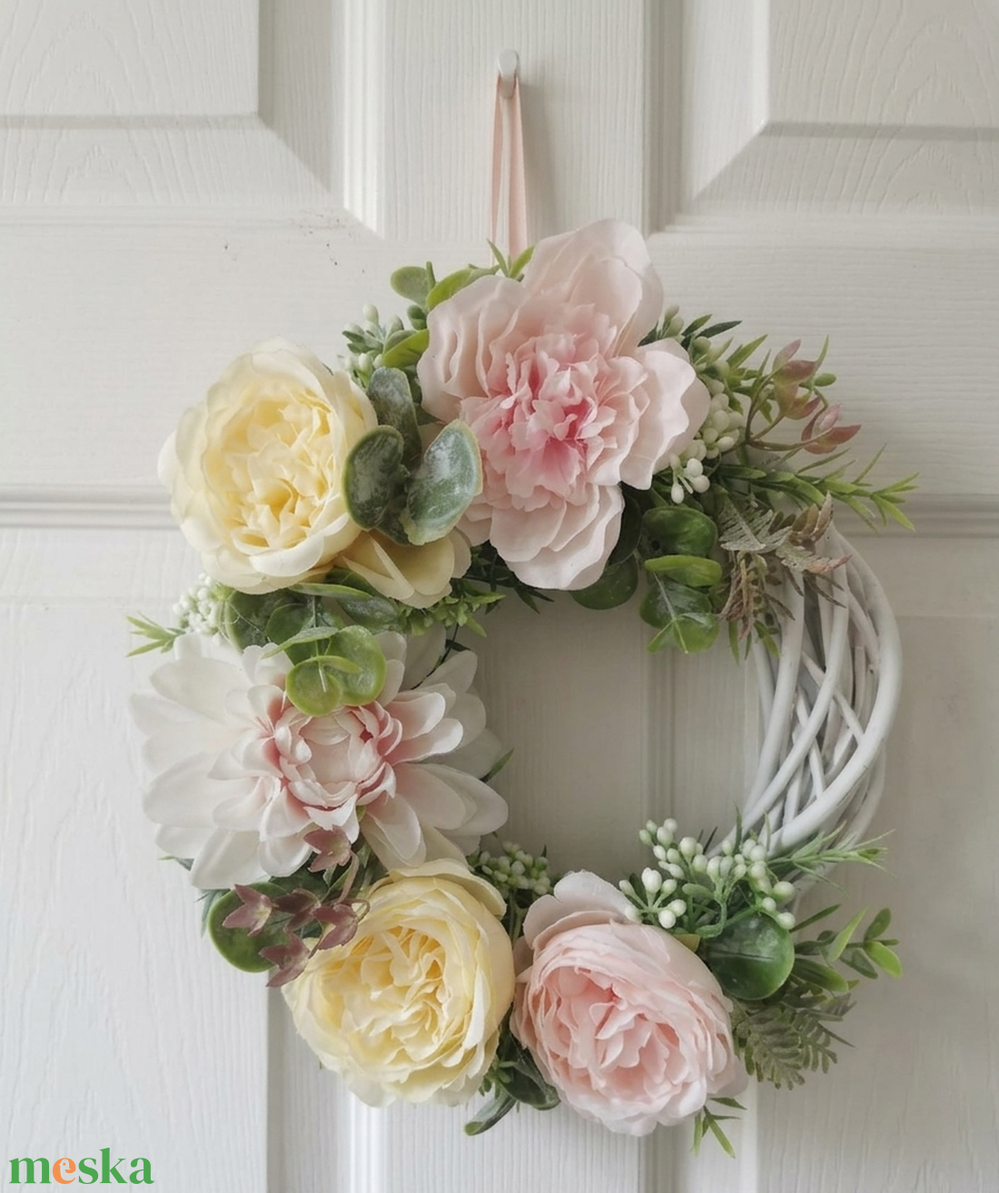 Tavaszi kopogtató - otthon & életmód - dekoráció - ajtó- és ablak dekoráció - ajtódísz & kopogtató - Meska.hu