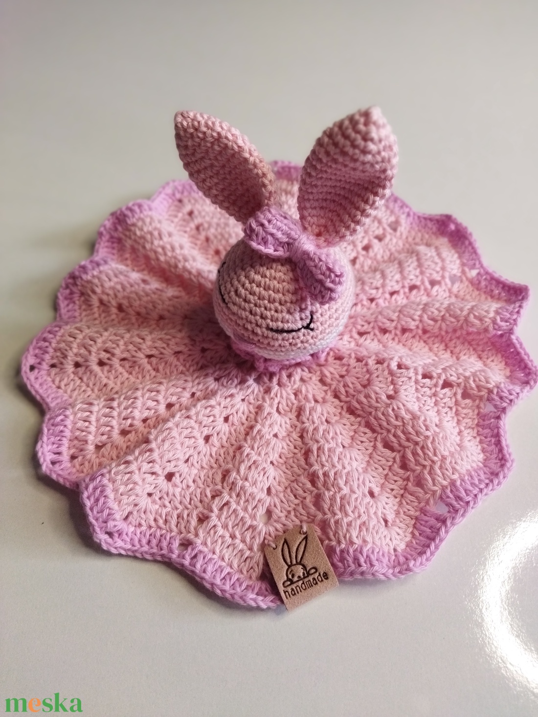 Horgolt nyuszis szundipajti, 25 cm - játék & sport - plüssállat & játékfigura - nyuszi - Meska.hu