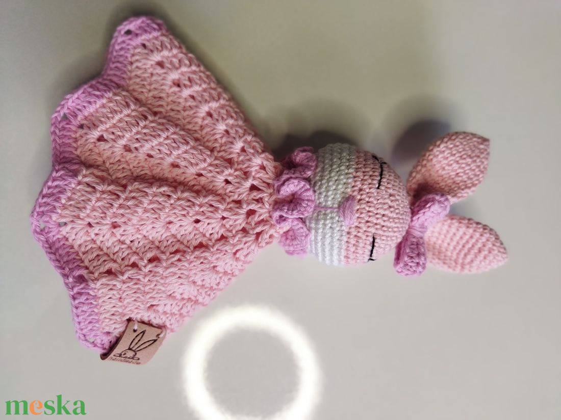 Horgolt nyuszis szundipajti, 25 cm - játék & sport - plüssállat & játékfigura - nyuszi - Meska.hu