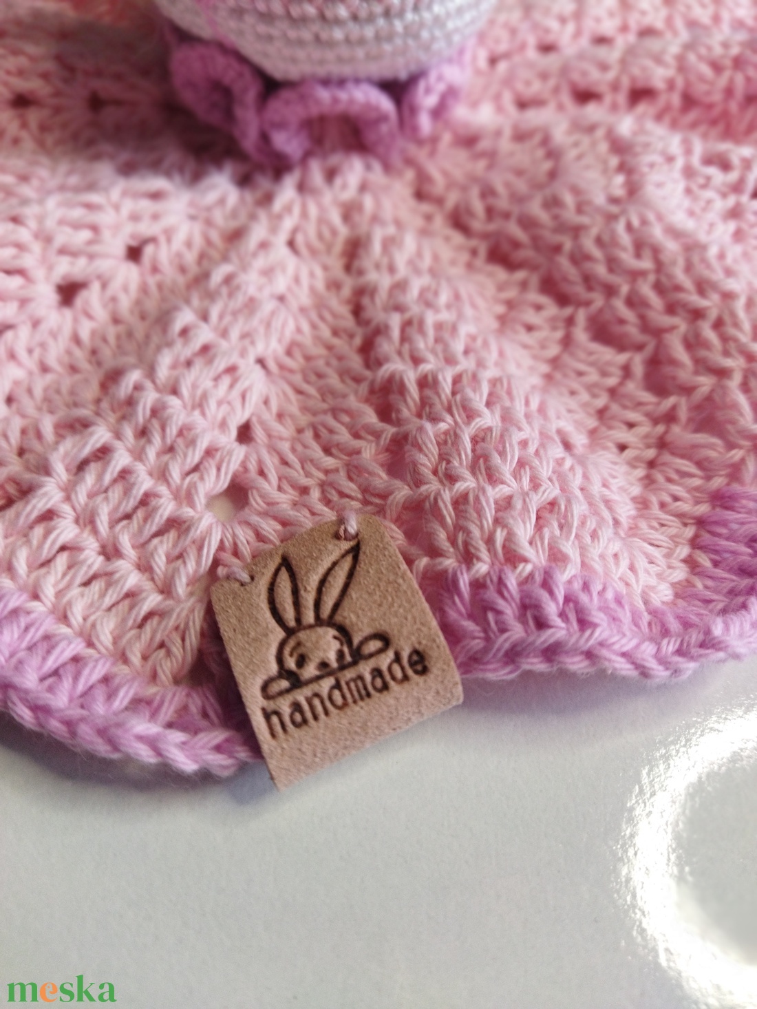 Horgolt nyuszis szundipajti, 25 cm - játék & sport - plüssállat & játékfigura - nyuszi - Meska.hu