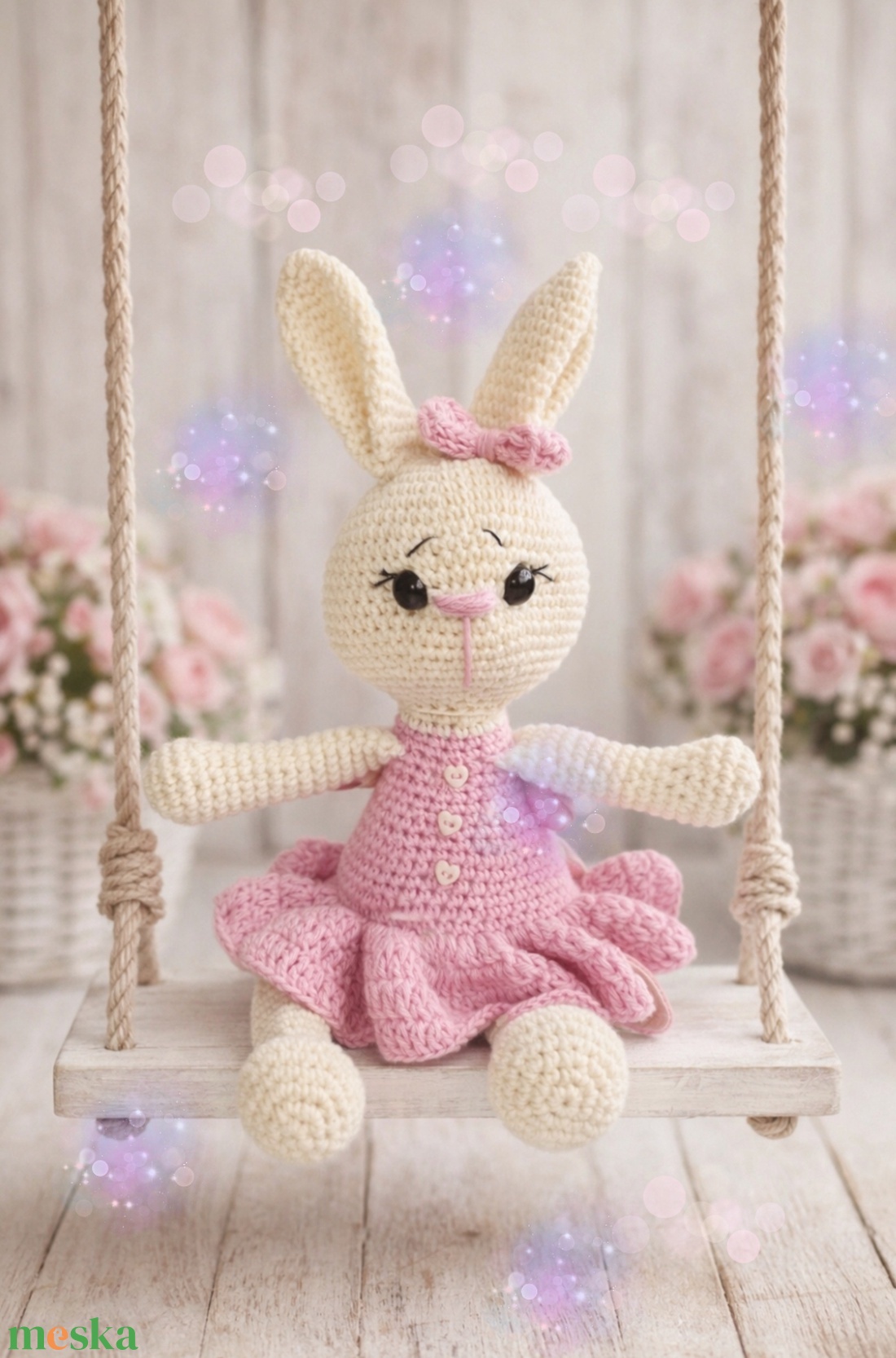 Horgolt nyuszi, 30 cm - játék & sport - plüssállat & játékfigura - nyuszi - Meska.hu