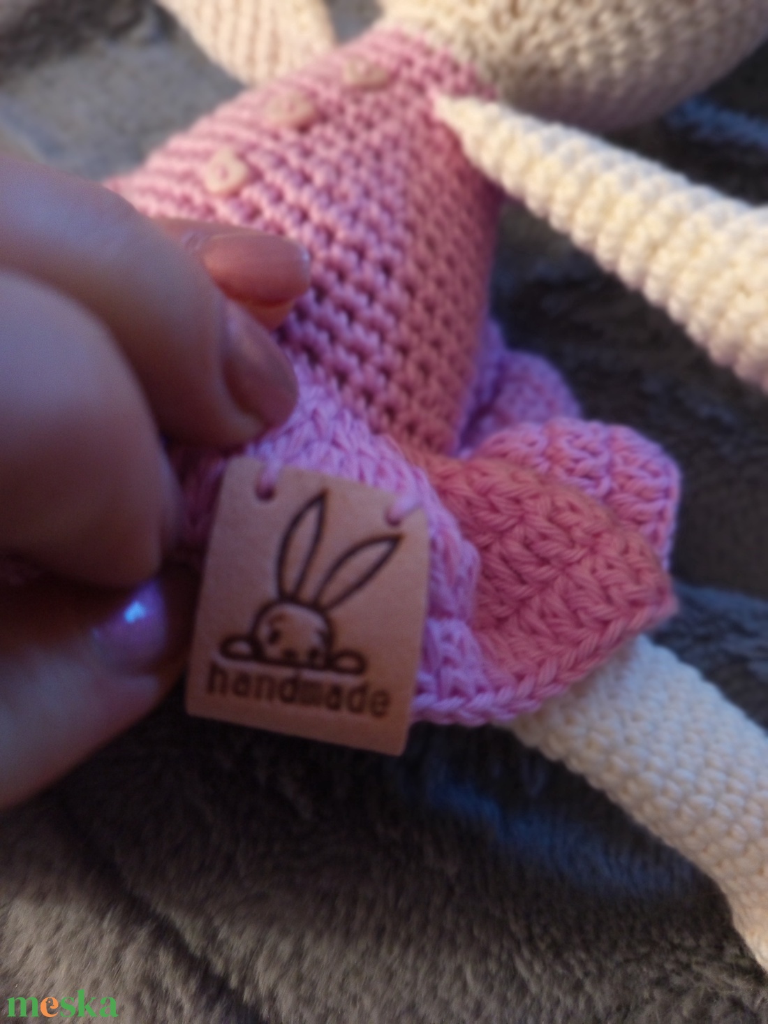 Horgolt nyuszi, 30 cm - játék & sport - plüssállat & játékfigura - nyuszi - Meska.hu