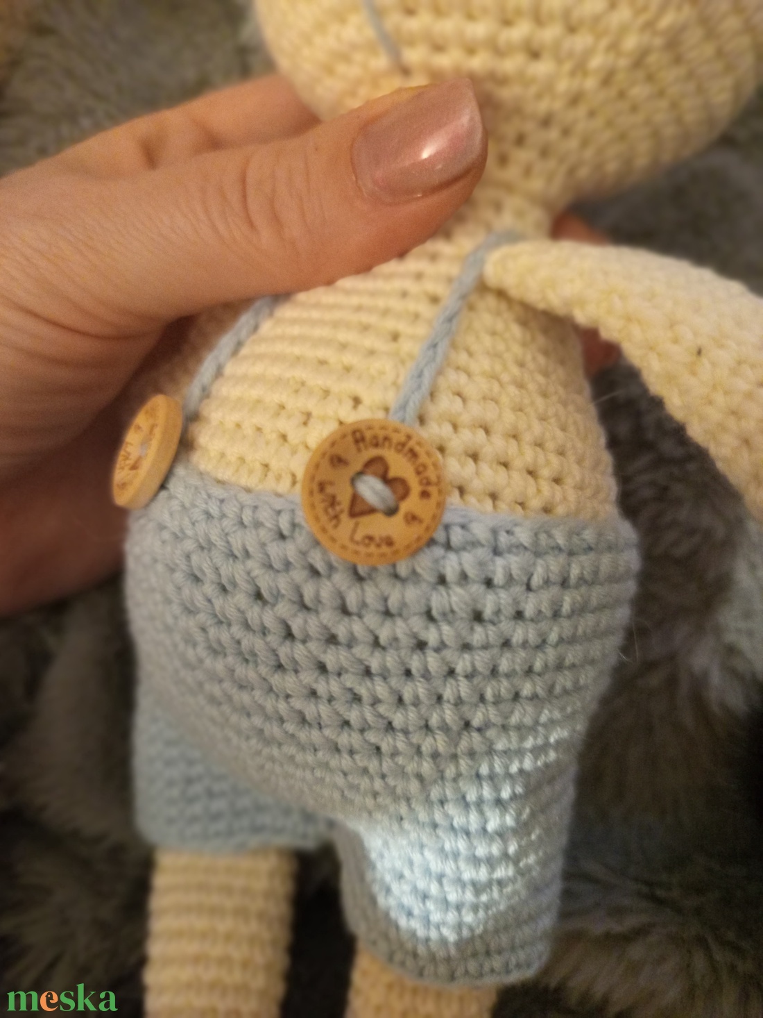 Horgolt nyuszi, 30 cm - játék & sport - plüssállat & játékfigura - nyuszi - Meska.hu