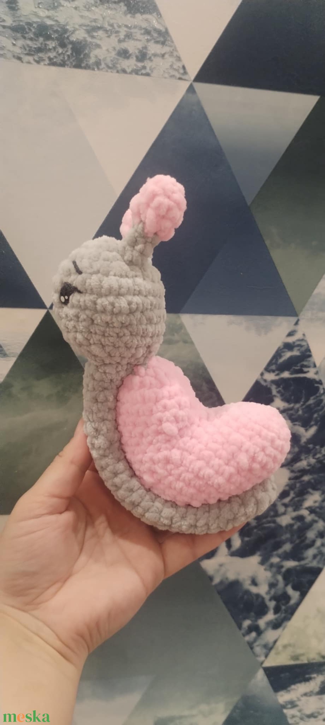 Horgolt Szív csiga - játék & sport - plüssállat & játékfigura - csiga - Meska.hu