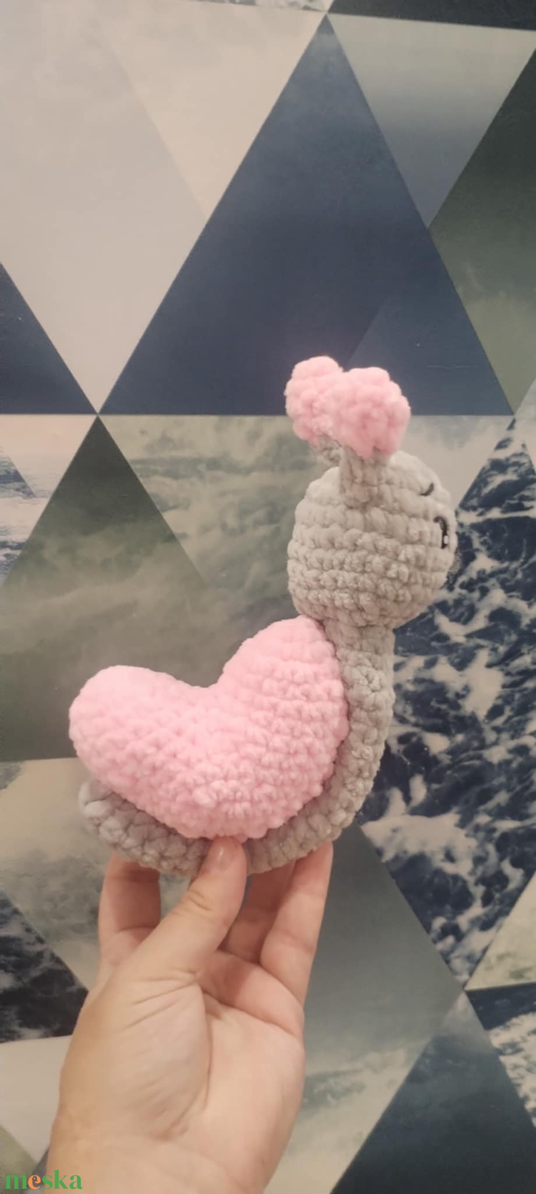 Horgolt Szív csiga - játék & sport - plüssállat & játékfigura - csiga - Meska.hu