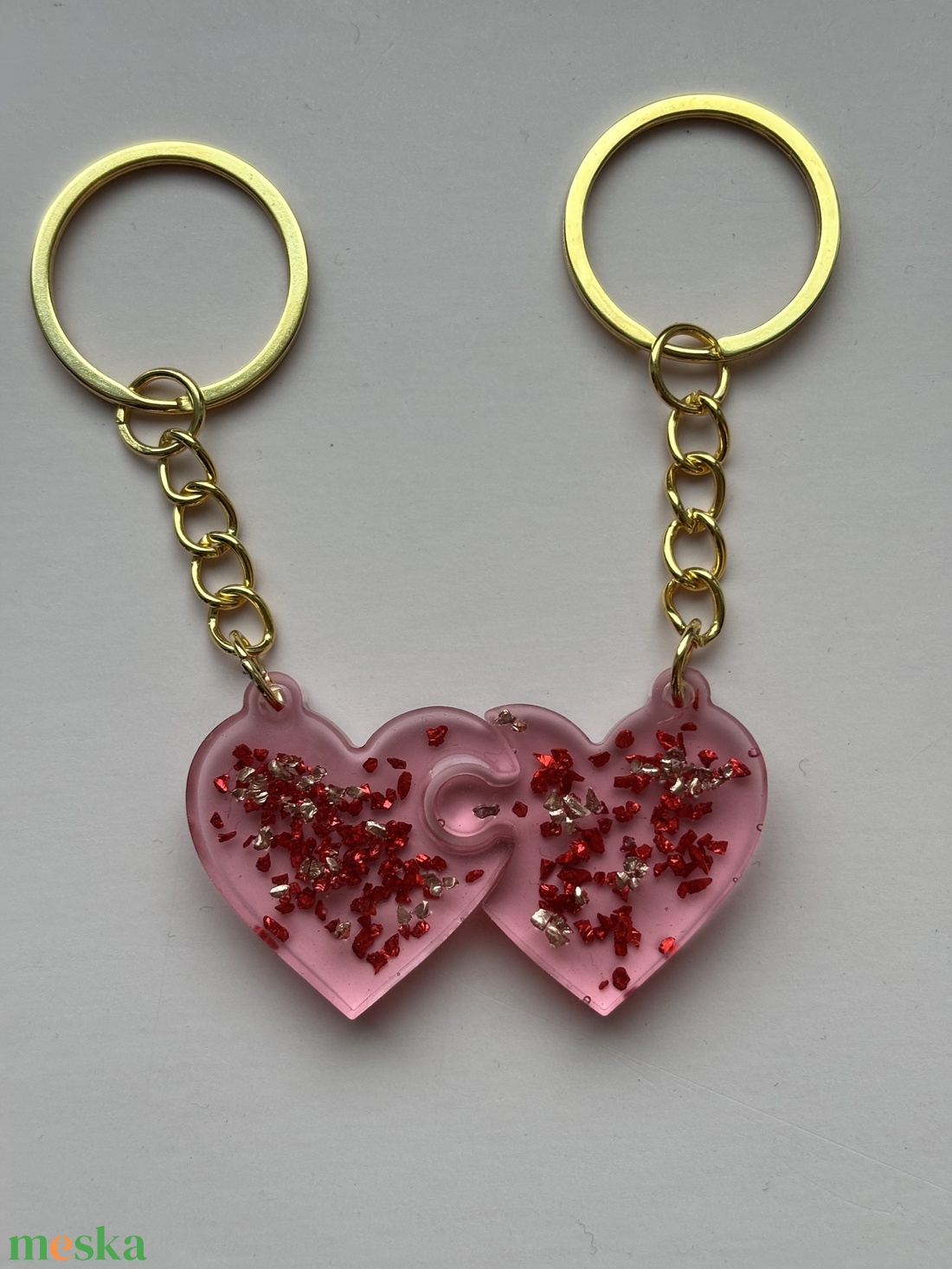 Szíves páros kulcstartó - táska & tok - kulcstartó & táskadísz - kulcstartó - Meska.hu