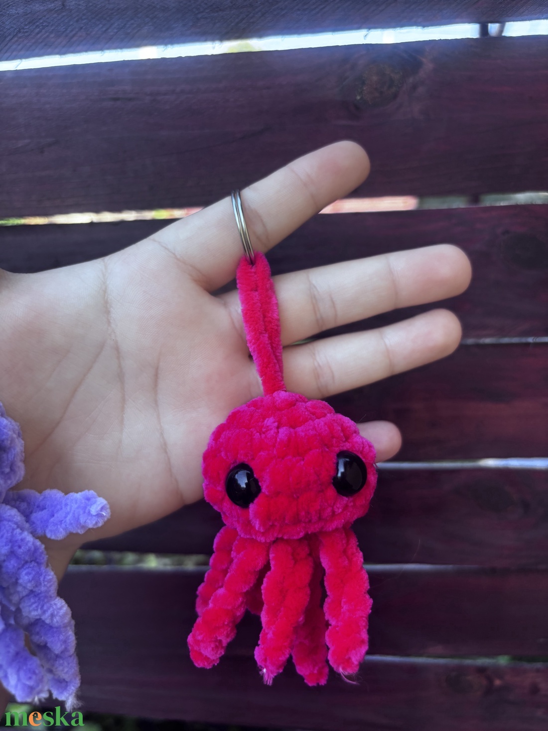 Horgolt polip kulcstartók  - játék & sport - plüssállat & játékfigura - polip - Meska.hu
