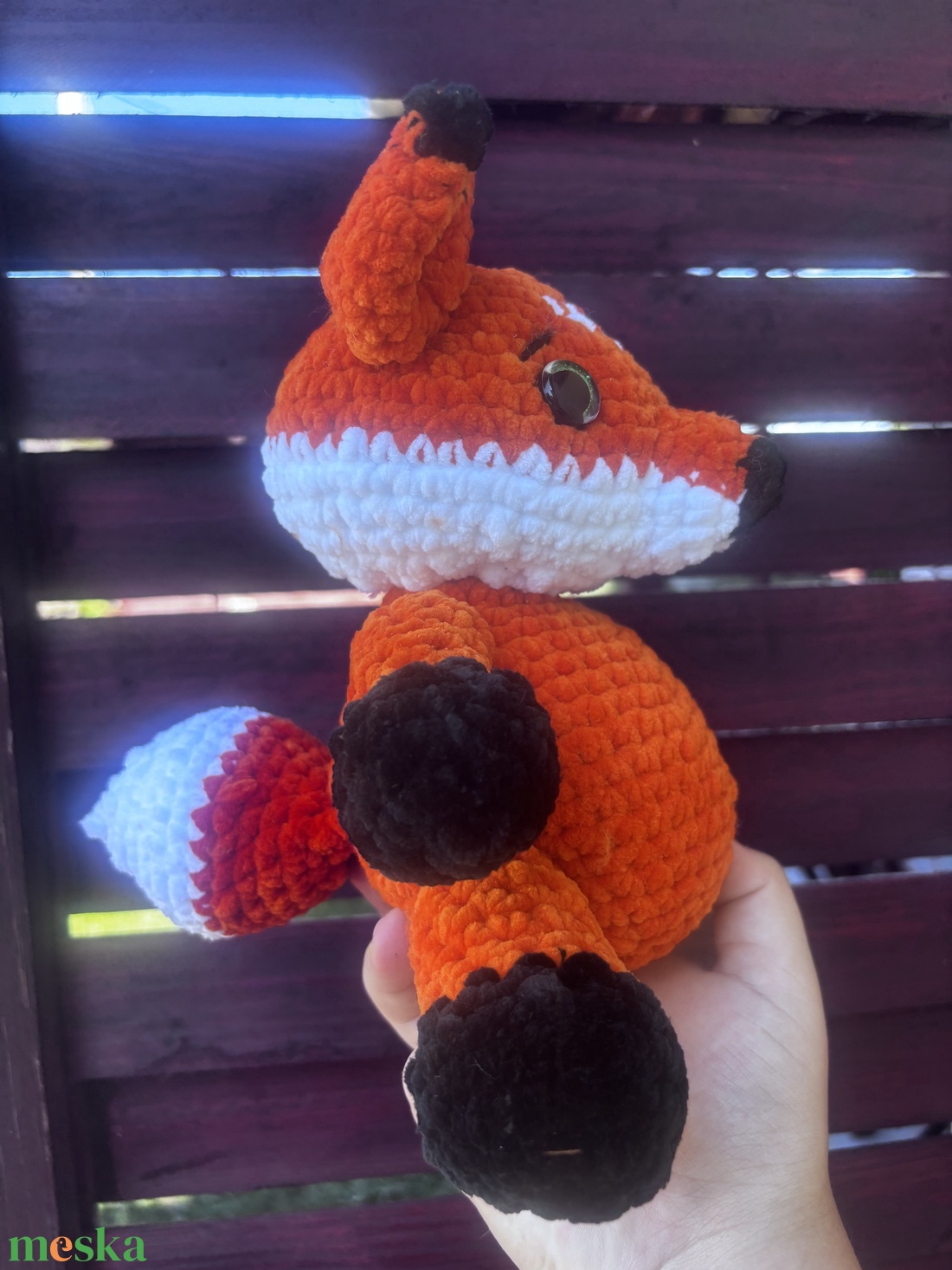 Horgolt róka plüss - játék & sport - plüssállat & játékfigura - róka - Meska.hu