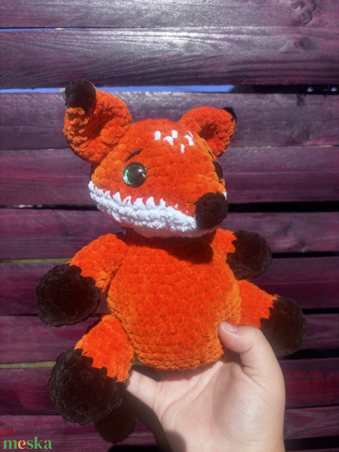 Horgolt róka plüss - játék & sport - plüssállat & játékfigura - róka - Meska.hu