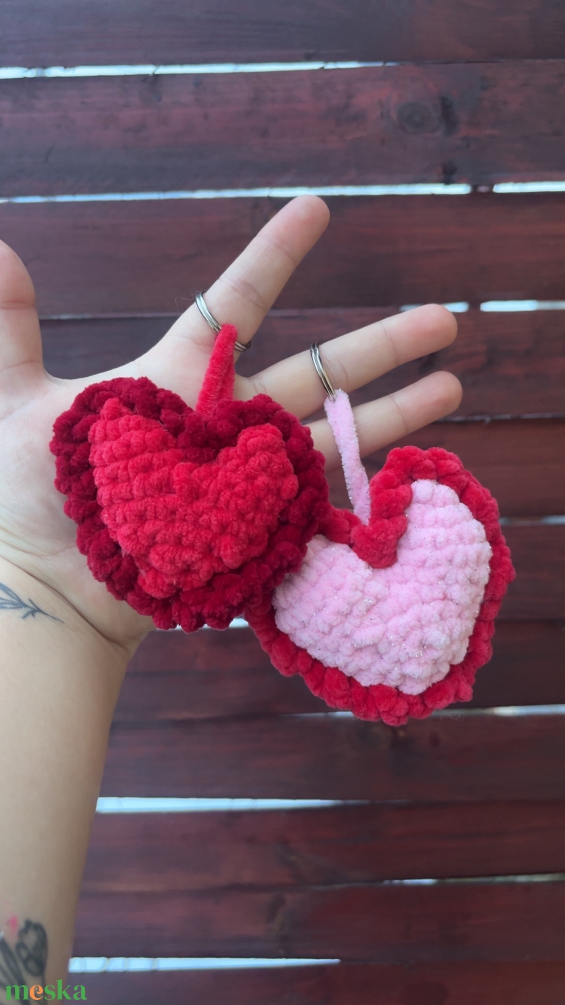 Valentin szívecske kulcstartó - táska & tok - kulcstartó & táskadísz - kulcstartó - Meska.hu